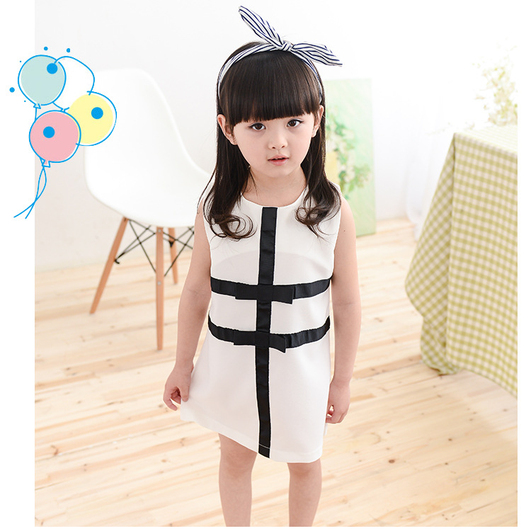 Summer-Girls-Clothing-Brand-Cute-Black-White-Patchwork-Kid-Girls-Dress-1-4-Years-Children-Baby-Girl--32507230578