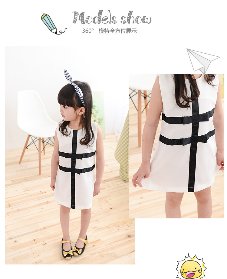 Summer-Girls-Clothing-Brand-Cute-Black-White-Patchwork-Kid-Girls-Dress-1-4-Years-Children-Baby-Girl--32507230578