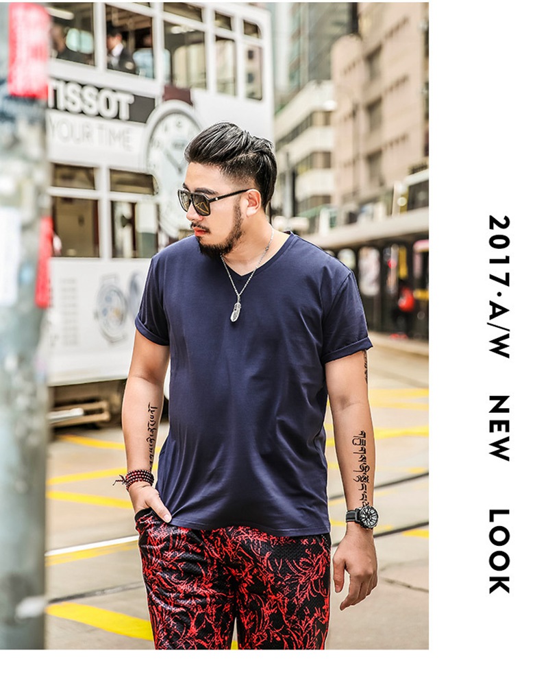 Summer-color-Big-size-shirt-XL-Black-male--men-oversize-half-sleeve-T-shirt-collar-short-sleeved-red-32794860028