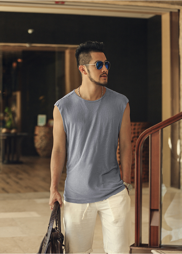 Summer-new-linen-men-sleeveless-t-shirt-casual-men39s-tank-vest-Loose-Men-Tank-Top-Fitness-Singlets--32783963620