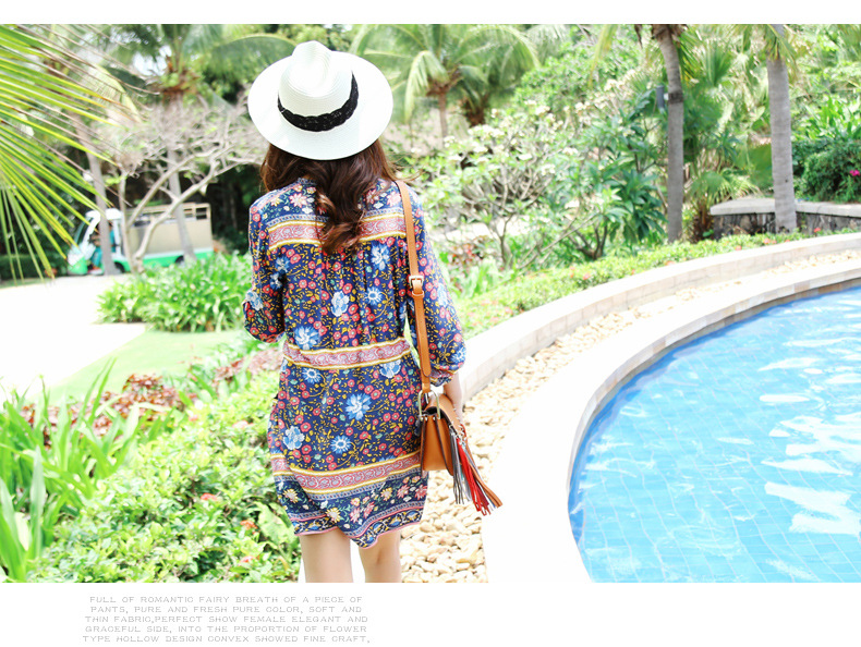 Summer-women39s-old-style-loose-cotton-dress-beach-vacation-holiday-boho-hippie-dress-blue-color-loo-32758827550