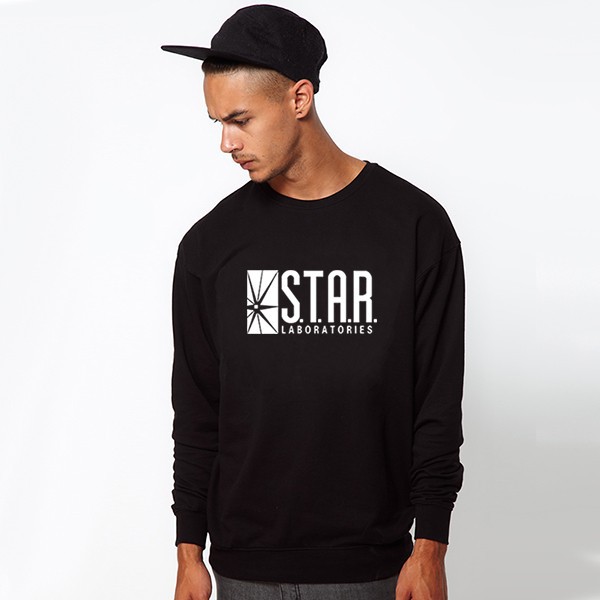 Superhero-Justice-League-The-Flash-Barry-Allen-Star-Laboratories-Black-Mens-Sweatshirt-Men-Novelty-H-32242265475