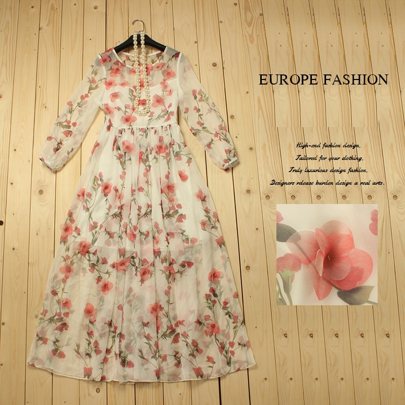 Sweet-Dress-New-2016-Spring-Summer-Famous-Street-Vintage-Novelty-Appliques-amp-Floral-Print-Slim-Whi-32604620140