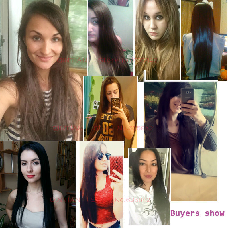 Synthetic-Hair-Clip-in-Hair-Extensions-for-Braids-5Clips-One-piece-Straight-24quot-60cm-120g-Black-B-1725394534