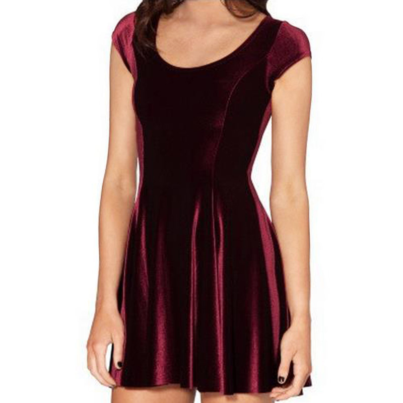 Sytiz-Sexy-Velvet-Pleated-Dress-Summer-Wine-Red-Short-Sleeve-O-Neck-Club-Wear-Brand-Quality-Party-El-32772187720