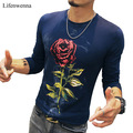 T-Shirt-Men-Long-Sleeve-New-Fashion-2017-Print-Spring-Men39s-Brand-Clothing-Casual-Slim-V-neck-Cotto-32610657247