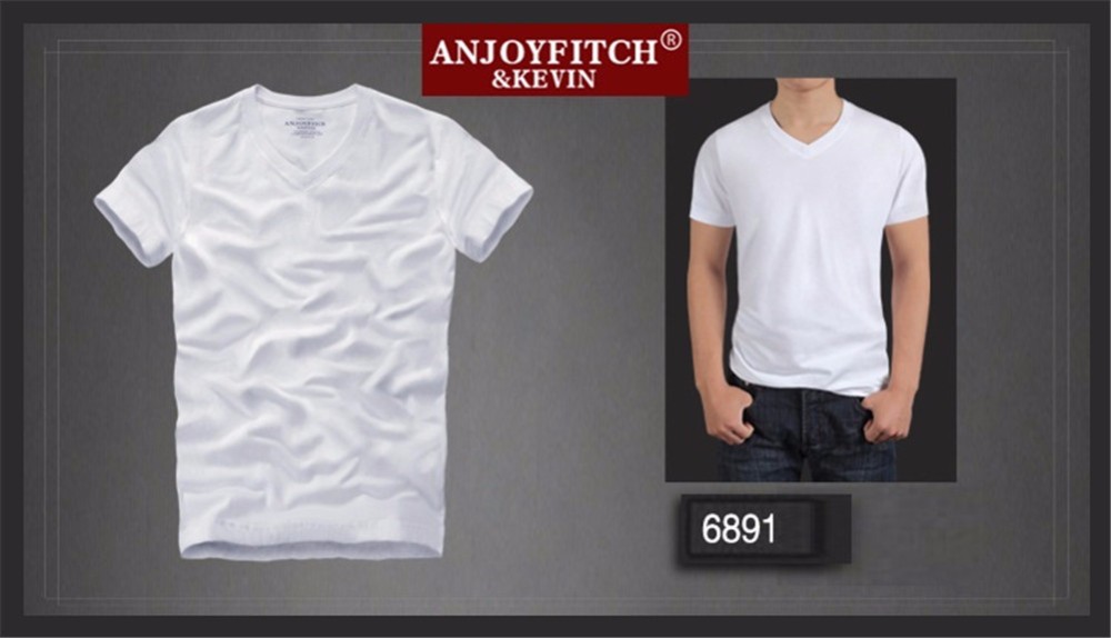 T-shirt-100-cotton-solid-V-Neck-short-sleeve-32691662873