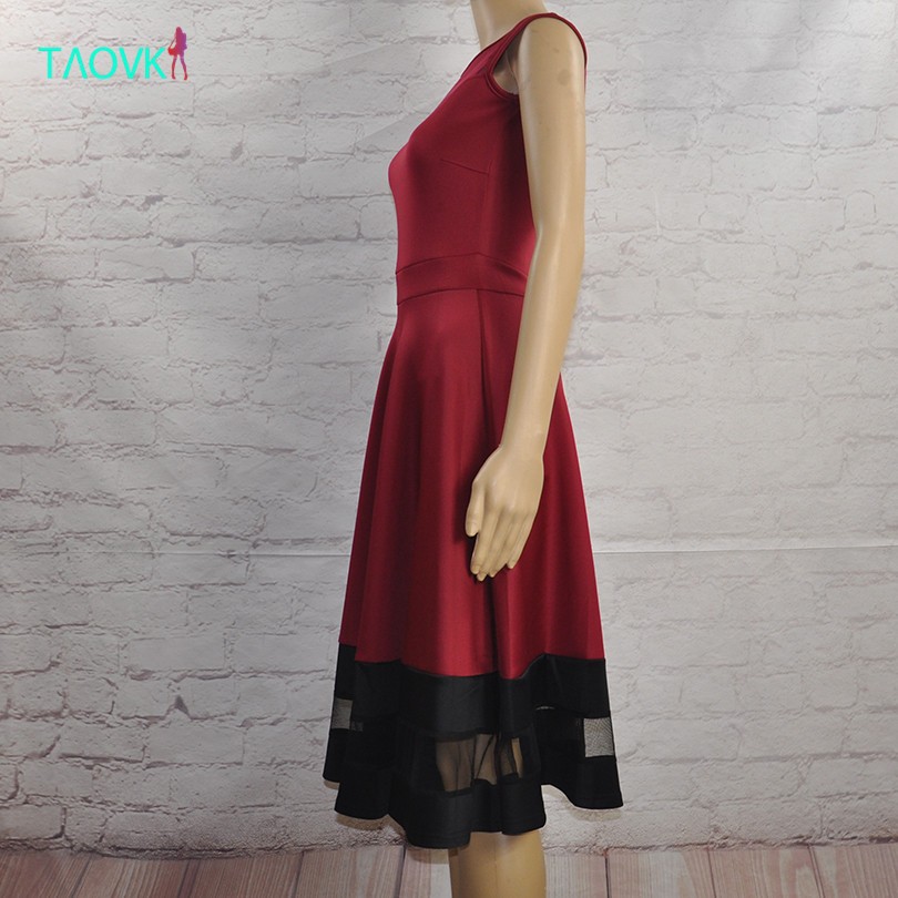 TAOVK-2016-new-fashion-Russian-style-Women-Red-wine-color-dress-sleeveless-High-waist-large-Swing-dr-32773492089