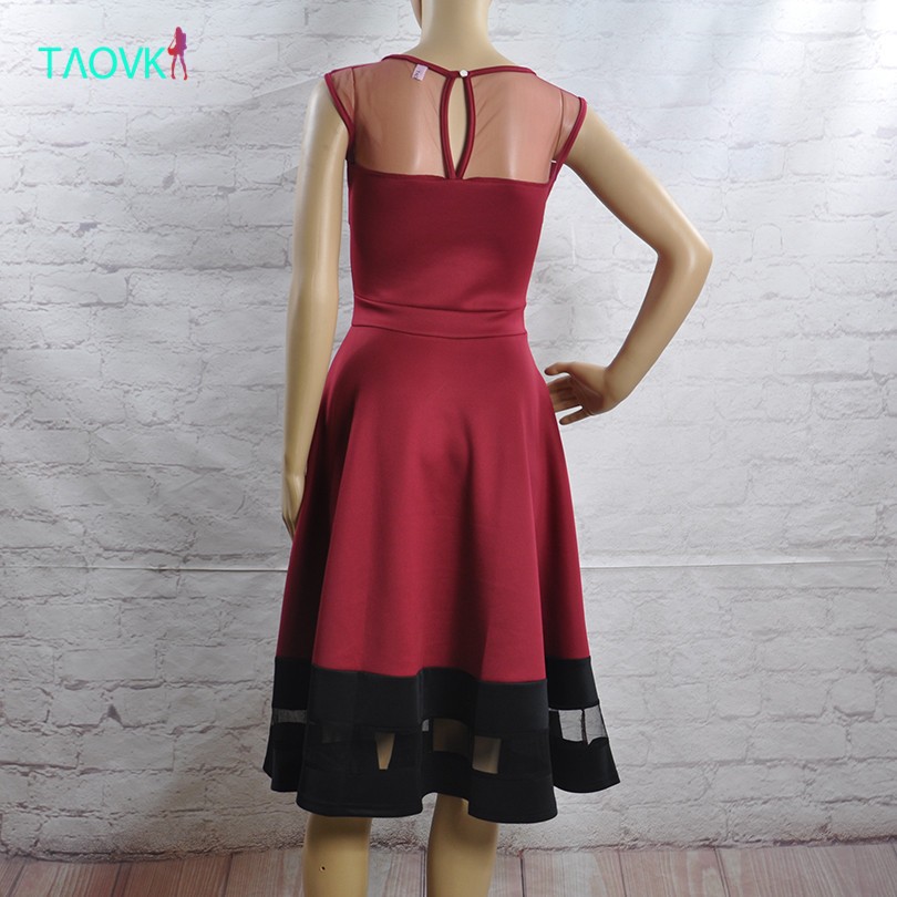 TAOVK-2016-new-fashion-Russian-style-Women-Red-wine-color-dress-sleeveless-High-waist-large-Swing-dr-32773492089