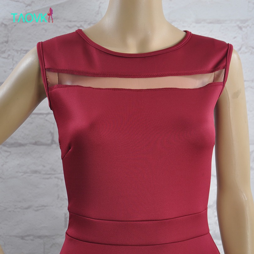 TAOVK-2016-new-fashion-Russian-style-Women-Red-wine-color-dress-sleeveless-High-waist-large-Swing-dr-32773492089