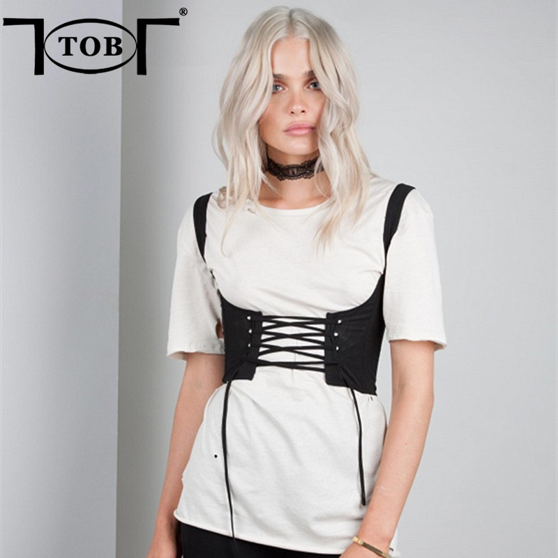TOB-2017-summer-new-fashion-women-tank-shoulders-corsets-belt-front-bowtie-lace-up-back-zipper-women-32803095146