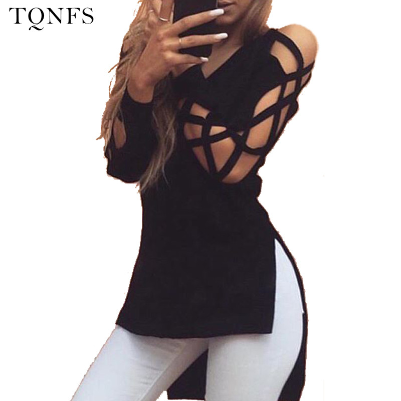 TQNFS-Fashion-Tee-Shirt-Femme-Long-Sleeve--Bandage-Shirts-O-Neck-Casual-T-Shirt--Women-Solid-Hollow--32755476648