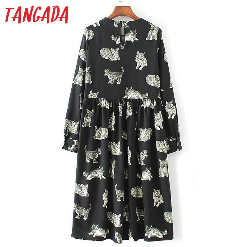 Tangada-Fashion-Black-Dress-Cats-Printed-2017-Midi-Dresses-Women-Clothes-Elegant-Vintage-Long-Sleeve-32781112375