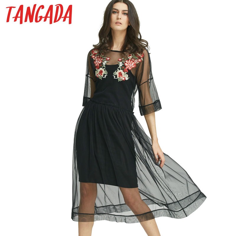 Tangada-Floral-Embroidery-Mesh-Dress-Long-Summer-Beach-Sexy-Women-Party-Ukraine-Fashion-Black-Vintag-32775722349