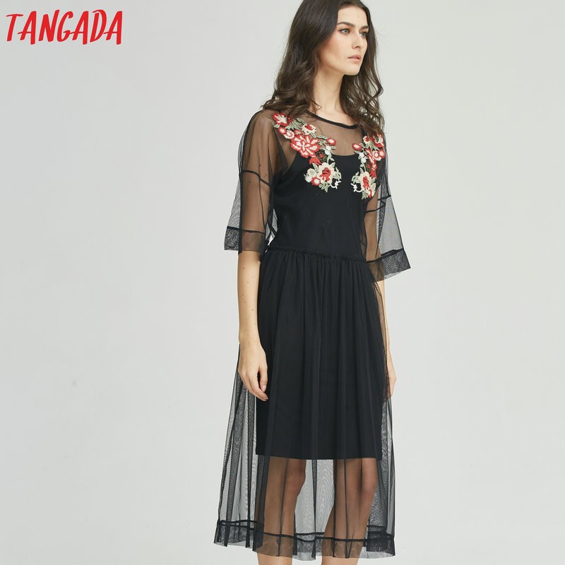 Tangada-Floral-Embroidery-Mesh-Dress-Long-Summer-Beach-Sexy-Women-Party-Ukraine-Fashion-Black-Vintag-32775722349