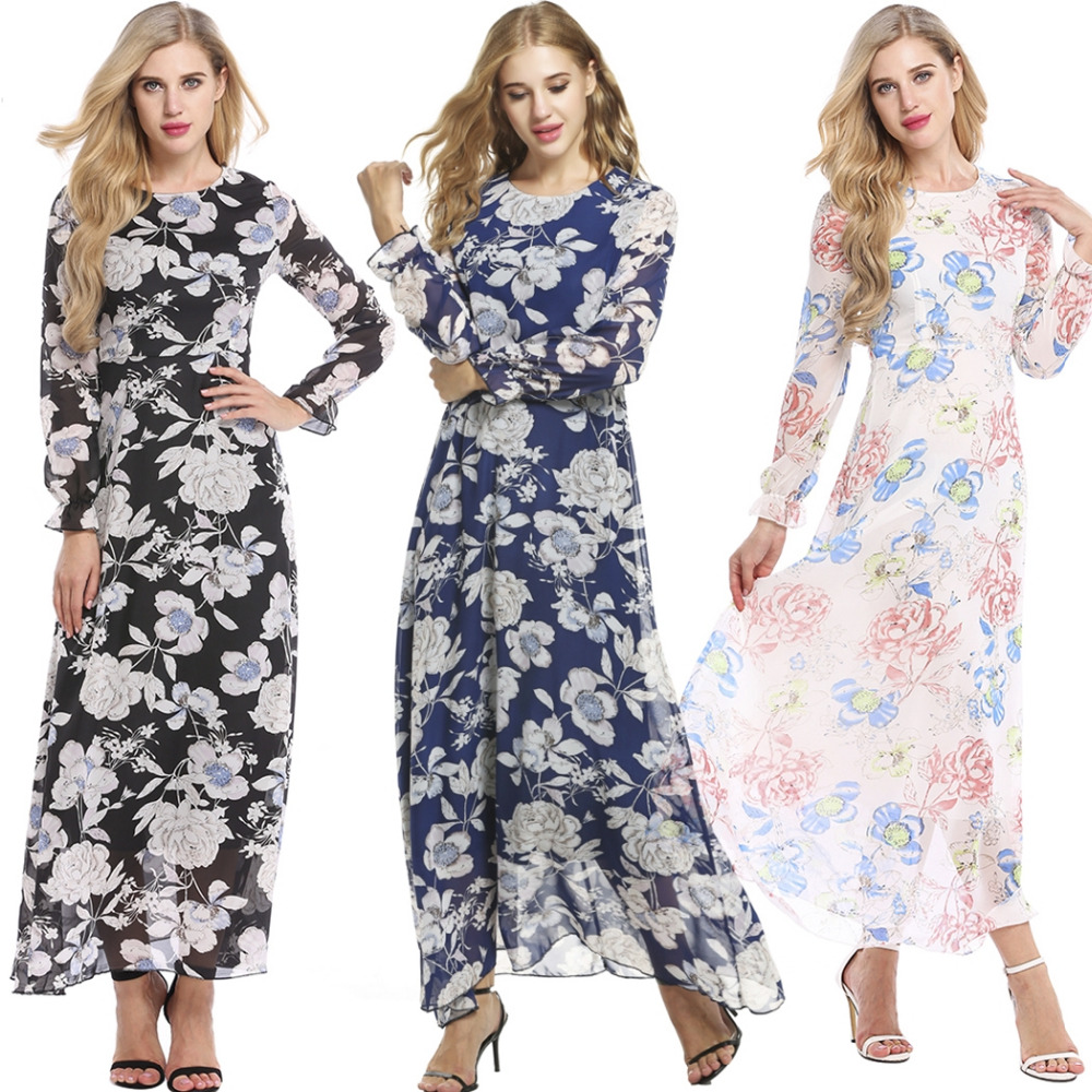 Tengeio-Summer-Dress-2017-Female-Women-Long-Sleeve-Maxi-porcelain-Flower-Printed-Plus-Size-XXL-Chiff-32787644550