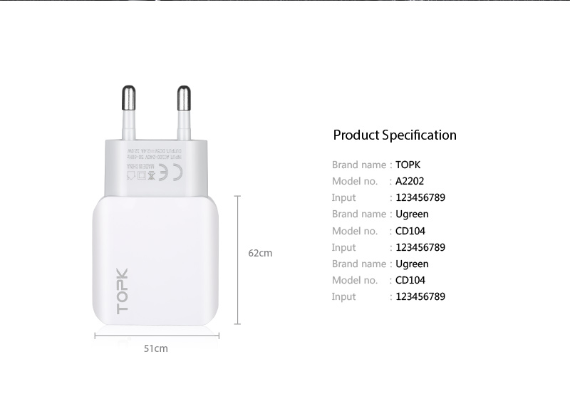 Topk-5V-24A-Smart-Travel-Dual-USB-Charger-Adapter-Wall-Portable-EU-Plug-Mobile-Phone-Charger-for-iPh-32674569407