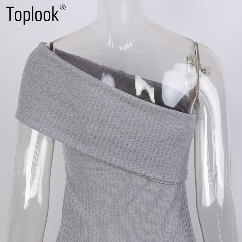 Toplook-Sexy-One-Off-Shoulder-Sweater-Dress-Gray-Slim-Bodycon-Autumn-Winter-Evening-Party-Knitted-Wo-32770388876