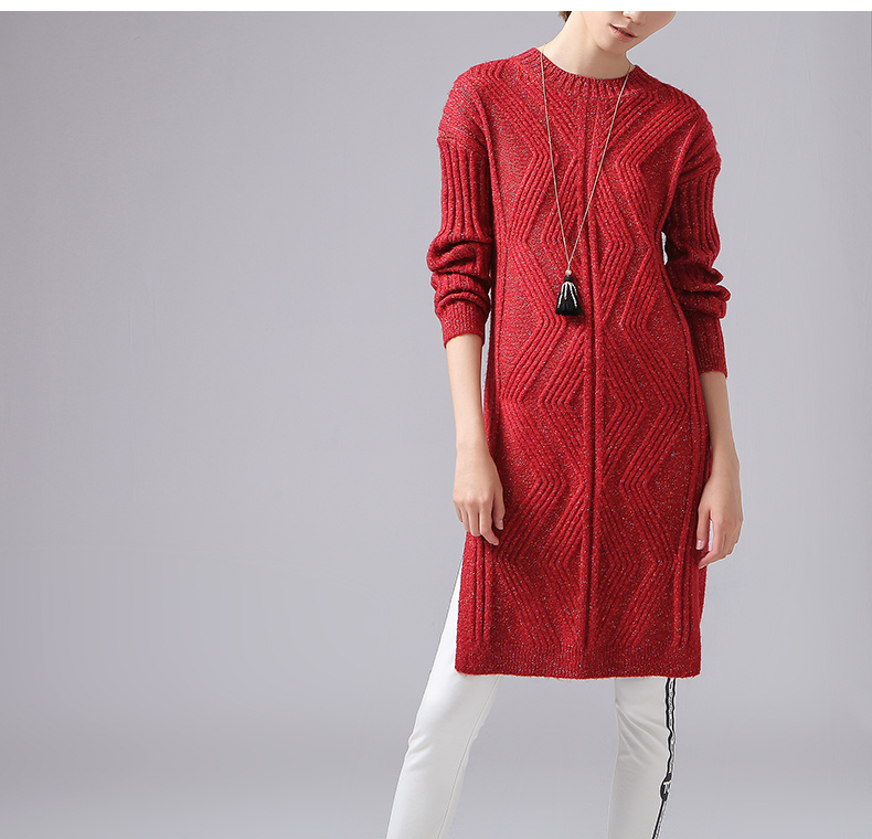 Toyouth-Winter-New-Jacquard-Geometrical-Dress-O-Neck-Long-Sleeve-Knitting-Loose-One-Piece-Dresses-32777236464