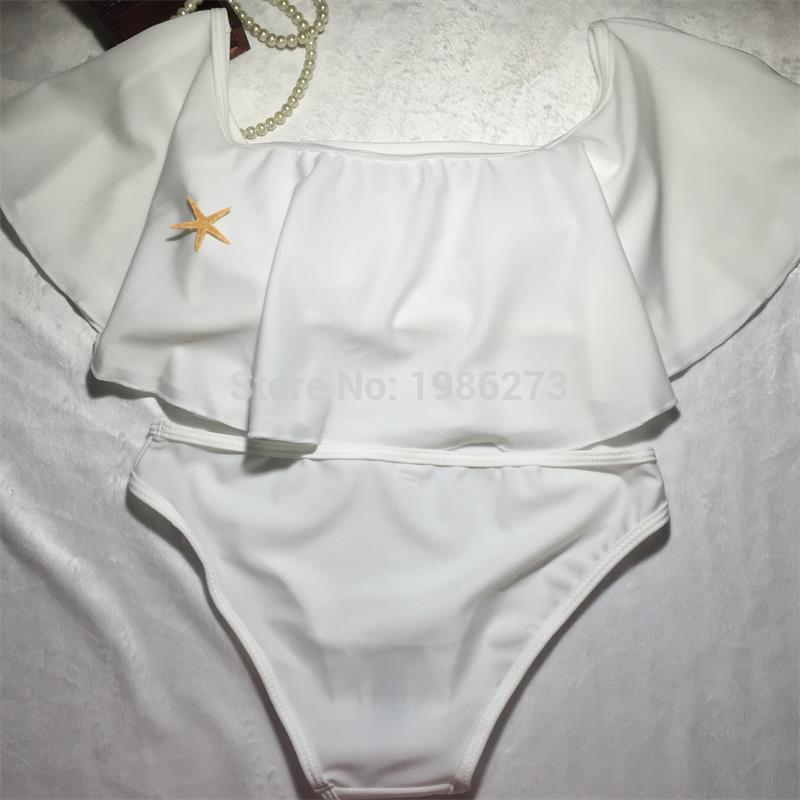 Two-Piece-Suits-Young-girls-Ruffled-white-Orange-low-waist-sexy-swimwear-bikini-Lace-women39s-swimmi-32567046329