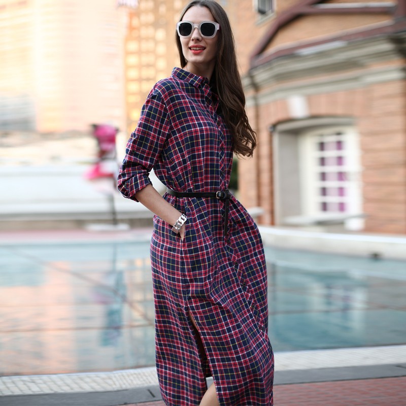 Veri-Gude-Long-Plaid-Shirt-Dress-Long-Sleeve-Women-Cotton-Long-Shirtdress-for-Autumn-Side-Slit-Women-32372877836