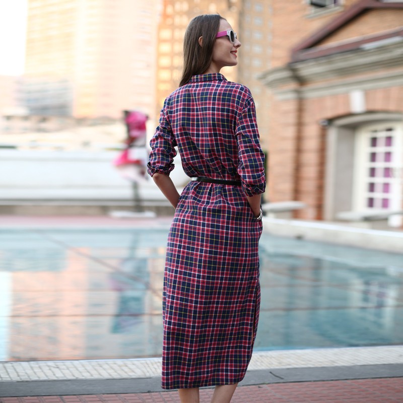 Veri-Gude-Long-Plaid-Shirt-Dress-Long-Sleeve-Women-Cotton-Long-Shirtdress-for-Autumn-Side-Slit-Women-32372877836