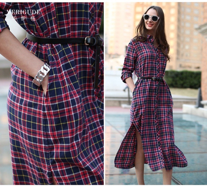 Veri-Gude-Long-Plaid-Shirt-Dress-Long-Sleeve-Women-Cotton-Long-Shirtdress-for-Autumn-Side-Slit-Women-32372877836