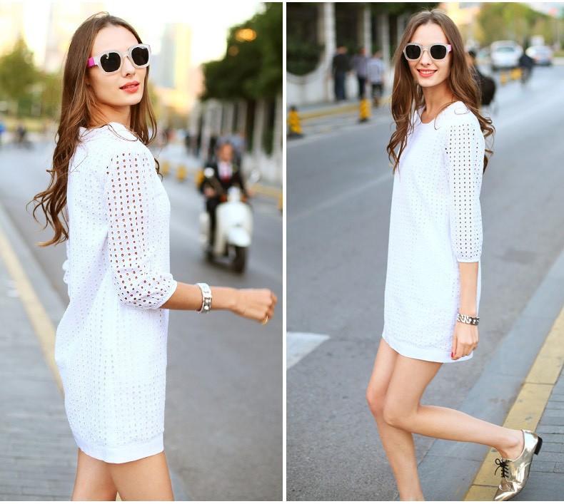 Veri-Gude-Summer-Dress-White-Dress-Women-Hollow-Out-Cotton-Dress-34-Sleeve-Mini-Style-32309748702