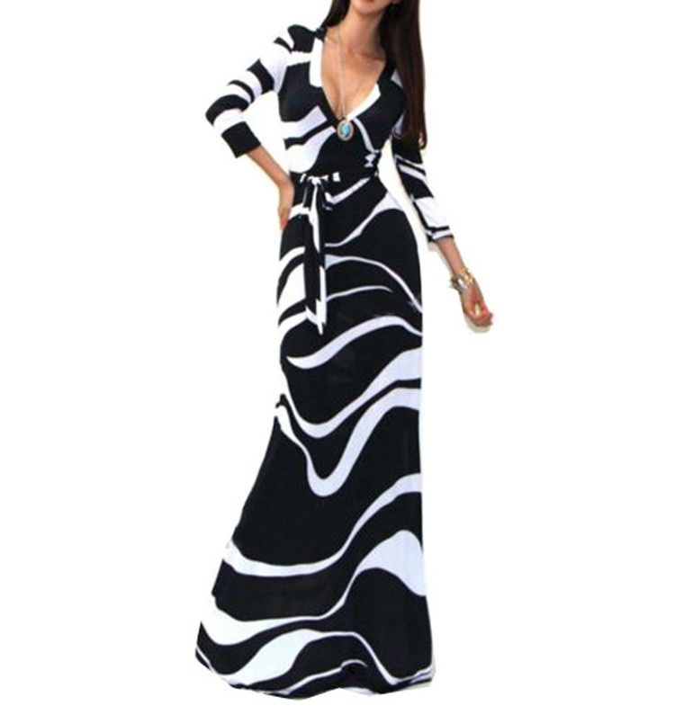 Vestidos-Autumn-and-Spring-Sexy-Deep-V-neck-Three-Quarter-Sleeve-Printed-Slim-Package-Long-Dresses-32704529236