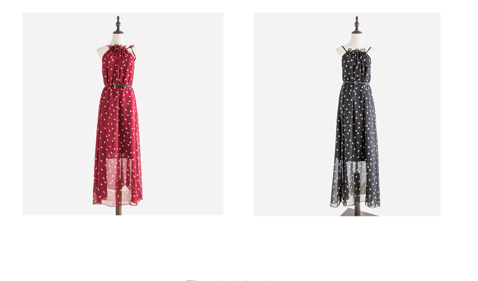 Vestidos-de-festa--Fashion-Women39s-Polka-Dots-Maxi-Dress-With-Belt-Long-Casual-Summer-Beach-Chiffon-32739570575