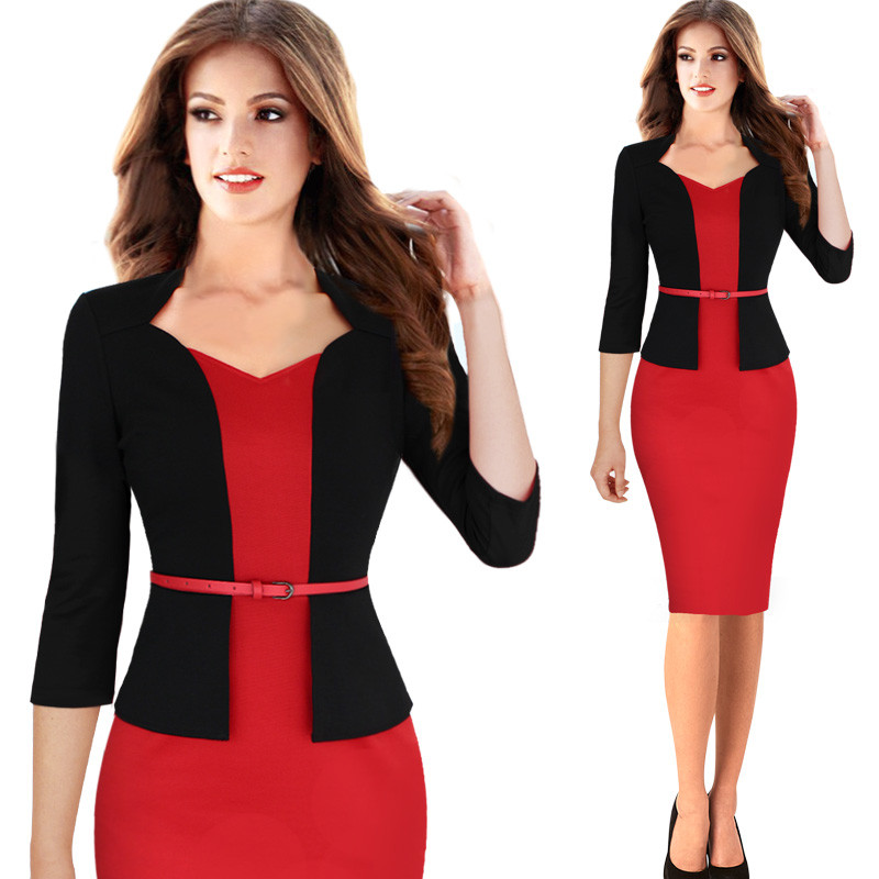 Vfemage-Women-One-piece-Faux-Jacket-Elegant-Slim-V-neck-Contrast-Work-Office-Business-34-Sleeve-Fema-32740680993