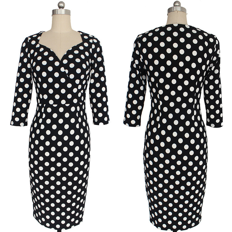 Vfemage-Womens-Elegant-Vintage-Polka-Dot-Rockabilly-Tunic-Slim-Wear-to-Work-Office-Casual-Party-Fitt-32711590723