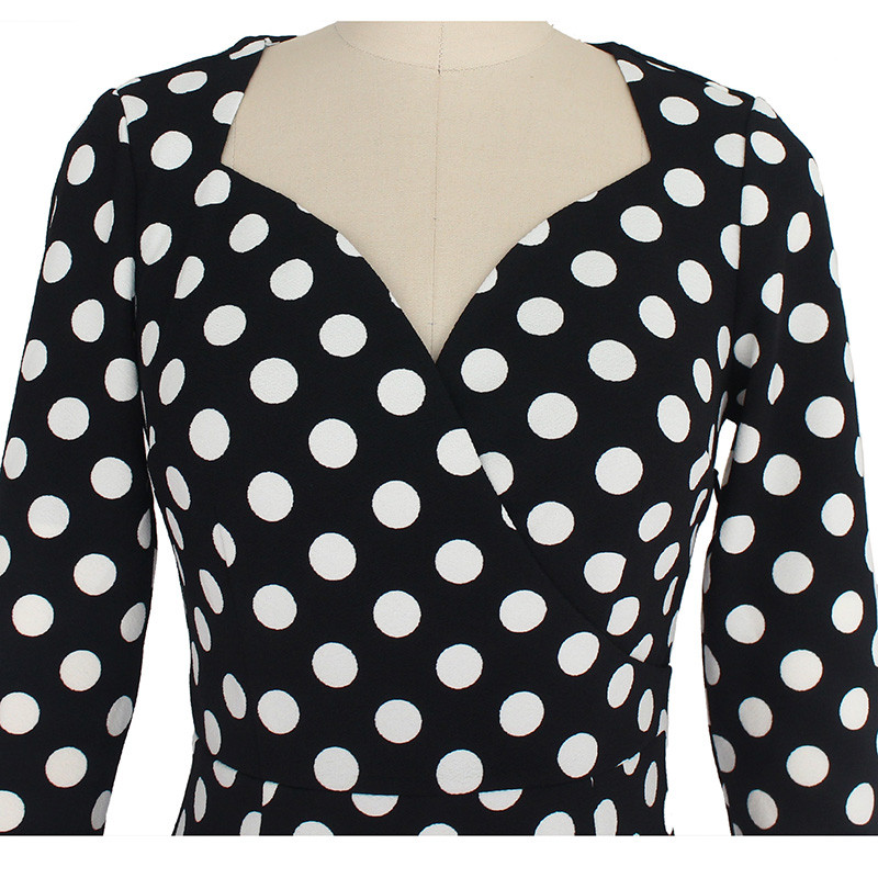 Vfemage-Womens-Elegant-Vintage-Polka-Dot-Rockabilly-Tunic-Slim-Wear-to-Work-Office-Casual-Party-Fitt-32711590723