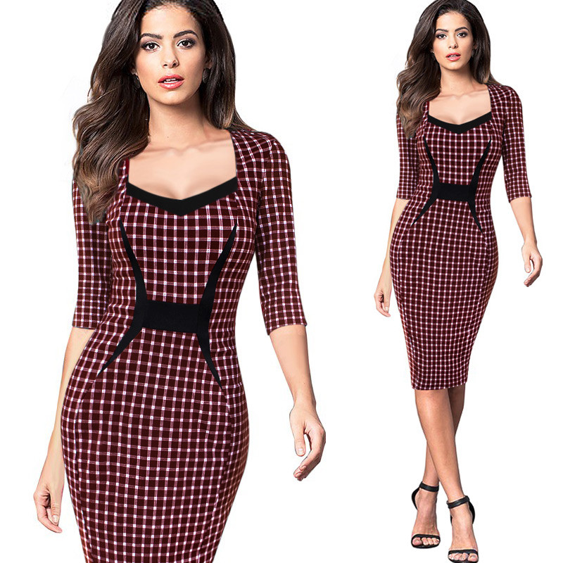 Vfemage-Womens-Mature-Elegant-Casual-Work-Patchwork-34-Sleeve-Square-Neck-Bodycon-Women-Office-Wear--32758208514