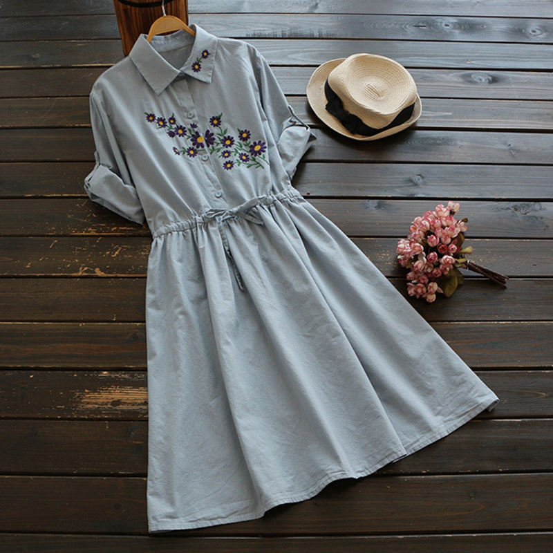 Vintage-Flower-Embroidery-Lacing-Waist-Cotton-Linen-Dress-Mori-Girl-2018-summer-Women-Dress-New-Styl-32647200454