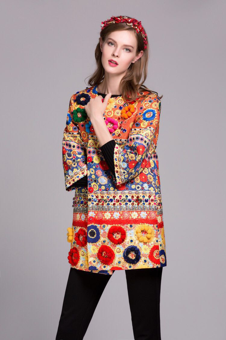 Vintage-Novelty-Coat-2016-Autumn-New-Fashion-Daily-Flowers-Applique-Luxury-Print-Three-Quarter-Sleev-32714768293