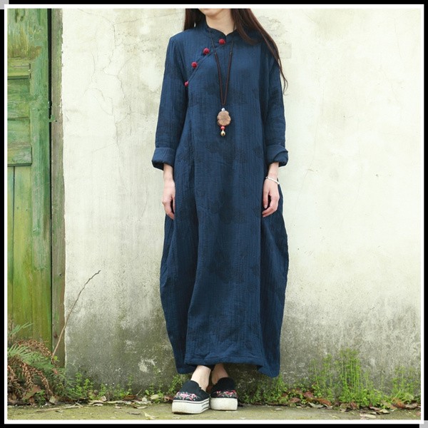 Vintage-Women-Dress-2016-Fall-Dress-Long-Sleeve-Chinese-Cheongsam-Ethnic-Dress-Deep-Blue-Qipao-Jacqu-32645243691