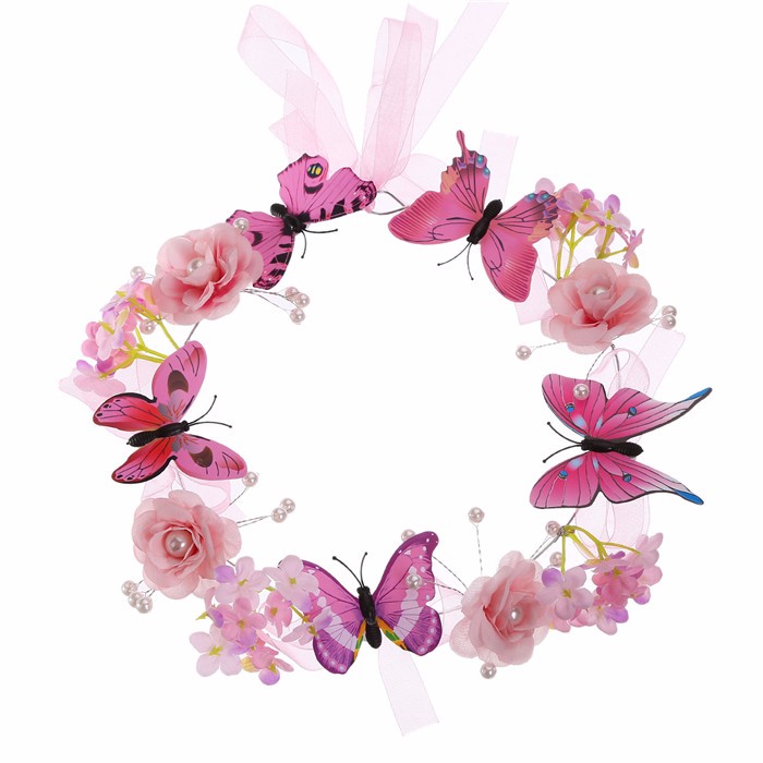 Wedding-Bridal-Hair-Flower-Crowns-Handmade-Pearl-Flower-Wreath-Woman-Girls-Butterfly-Flower-Garland--32661727760