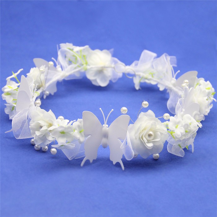 Wedding-Bridal-Hair-Flower-Crowns-Handmade-Pearl-Flower-Wreath-Woman-Girls-Butterfly-Flower-Garland--32661727760