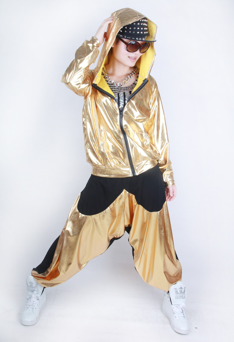 Wholesale-spliced-jazz-Loose-Zipper-dance-jackets-Thin-harem-women-men-unisex-Gold-Silver-shiny-Top--2036207491