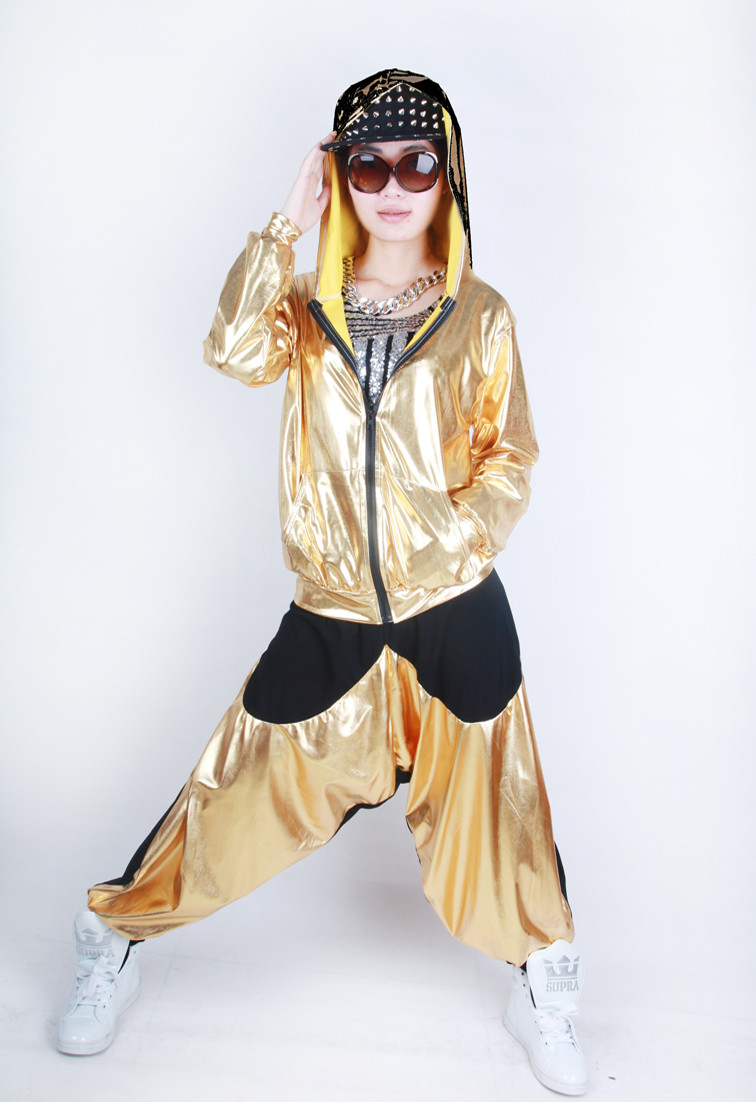 Wholesale-spliced-jazz-Loose-Zipper-dance-jackets-Thin-harem-women-men-unisex-Gold-Silver-shiny-Top--2036207491