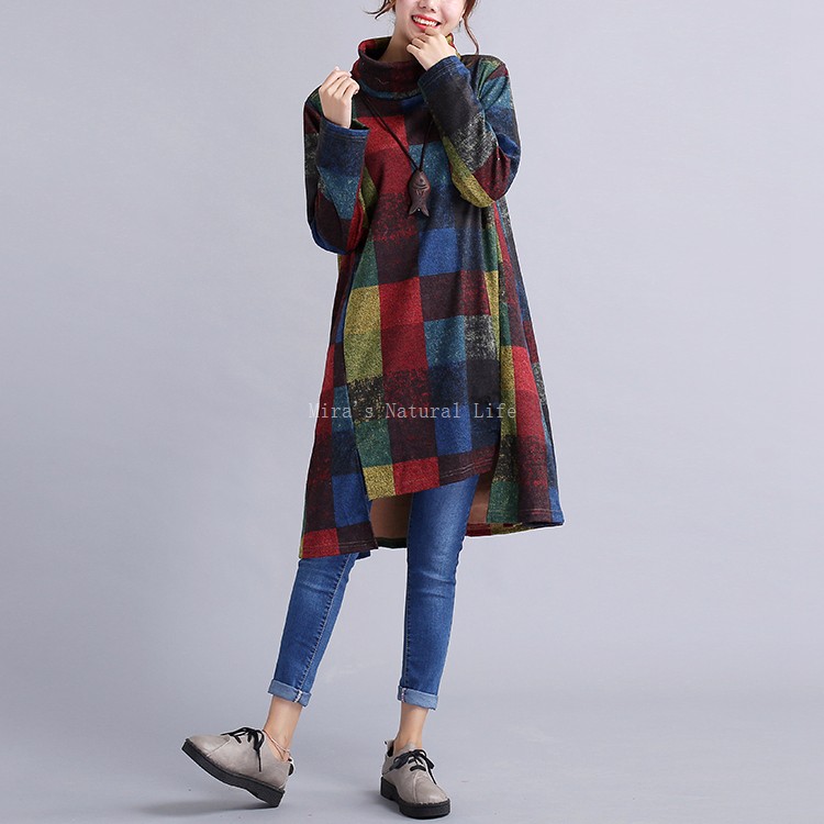 Winter-Dresses-Women-Plaid-Print-Turtleneck-Irregular-Full-Dress-Vintage-Woolen-Women-Long-Sleeve-Dr-32733420859