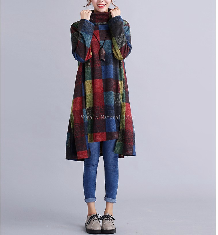 Winter-Dresses-Women-Plaid-Print-Turtleneck-Irregular-Full-Dress-Vintage-Woolen-Women-Long-Sleeve-Dr-32733420859