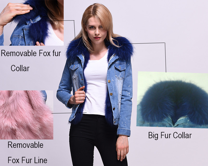 Winter-Jacket-Women-2017-Ladies-Real-Fox-fur-Lined--Denim-Jeans-Jackets-Winter-Pink-Fur-Lines-Free-S-32709641769