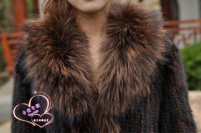 Winter-Women39s-Genuine-Knitted-Mink-Fur-Coat-Raccoon-Fur-Collar-Lady-Trench-Overcoat-Outerwear-VF03-1793612999