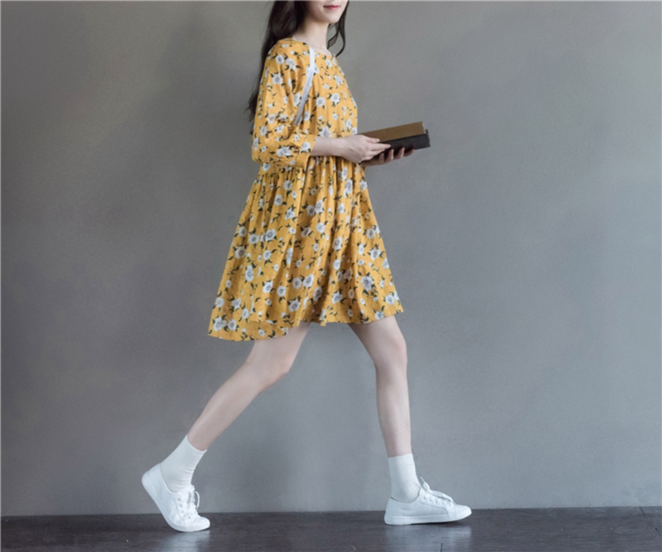 Woman-Dress-Spring-Dresses-Long-Sleeve-Blue-Yellow-Floral-Dress-O-Neck-High-Waist-Mori-Gril-Lolita-D-32790345875