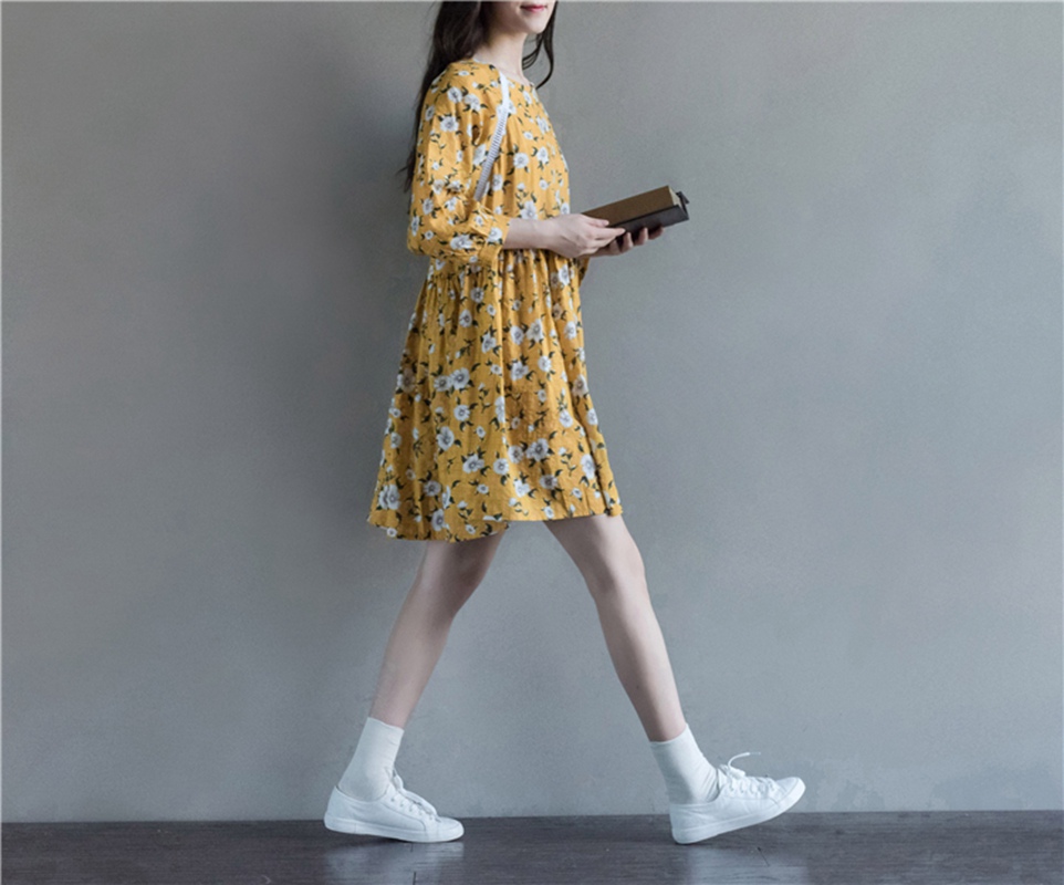 Woman-Dress-Spring-Dresses-Long-Sleeve-Blue-Yellow-Floral-Dress-O-Neck-High-Waist-Mori-Gril-Lolita-D-32790345875