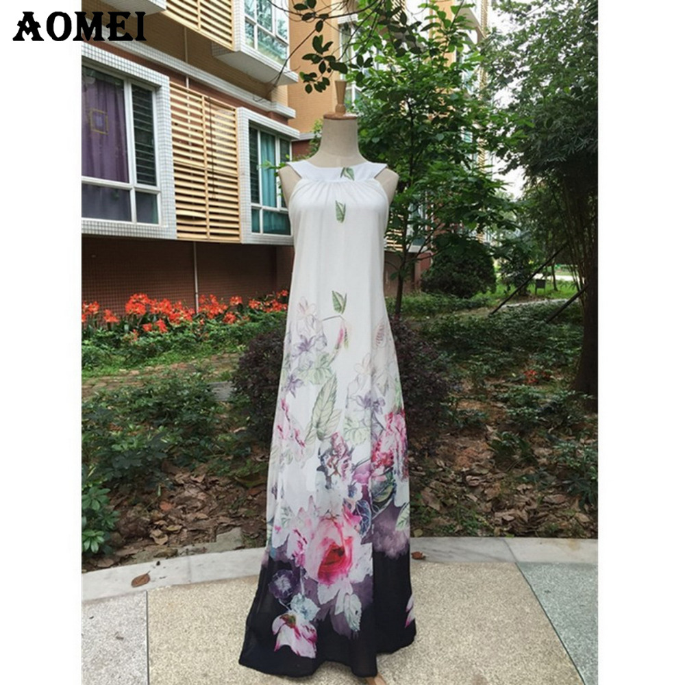 Woman-Fashion-Boho-Maxi-Print-Floral-Dresses-Plus-Size-White-Long-Dress-Sleeveless-Summer-Sundress-V-32621590243