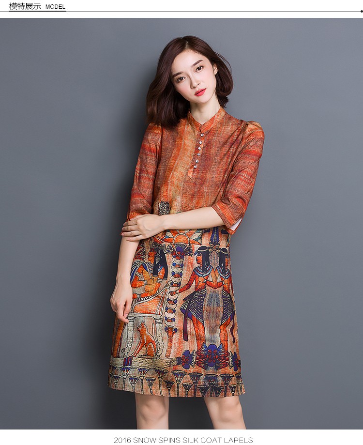 Women-Autumn-Dress-Half-Sleeve-Stand-Collar-Plus-Size-Women-Clothing-Casual-Silk-Dress-Character-Pri-32666834519