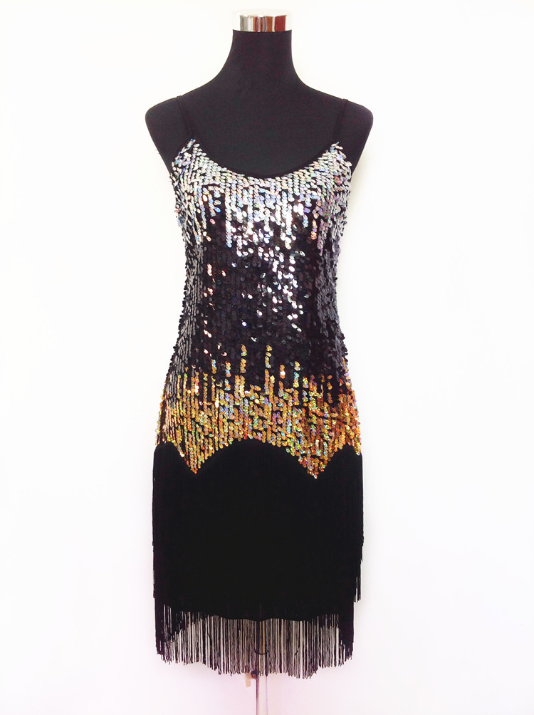 Women-Bling-Latin-Dance-Dress-Sexy-Rainbow-Color-Club-Slip-Gradual-Sequin-Fringe-Dress-With-Tassel-V-32485606343